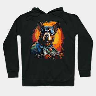 Bull Terrier Playing Guitar Hoodie